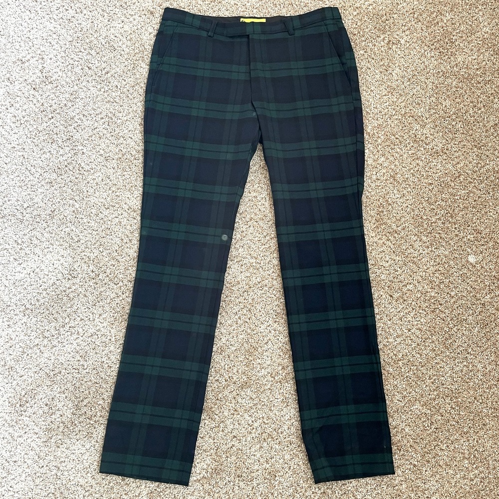 Noose & Monkey Pants Mens 32R (Fits 32x31) Wool Blackwatch Tartan Plaid Ska Punk
